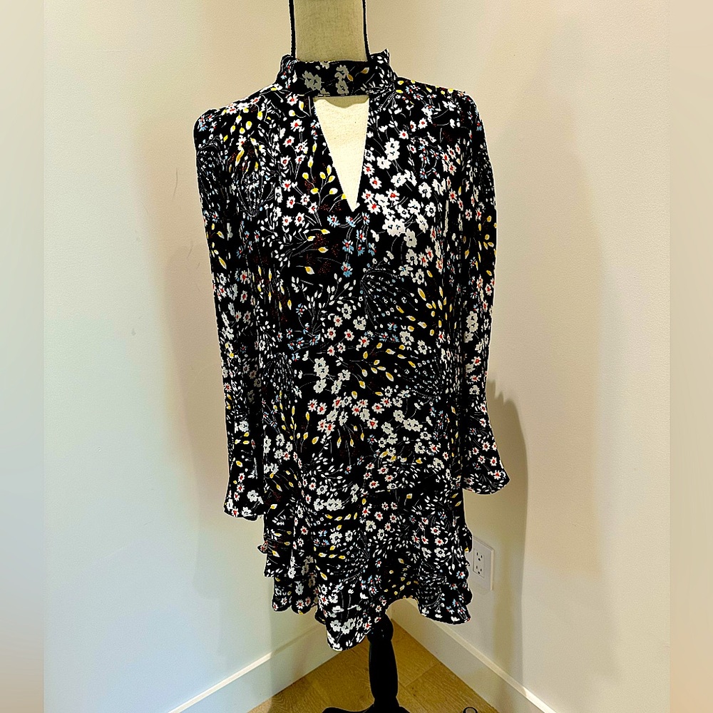 Parker long sleeve floral mini dress